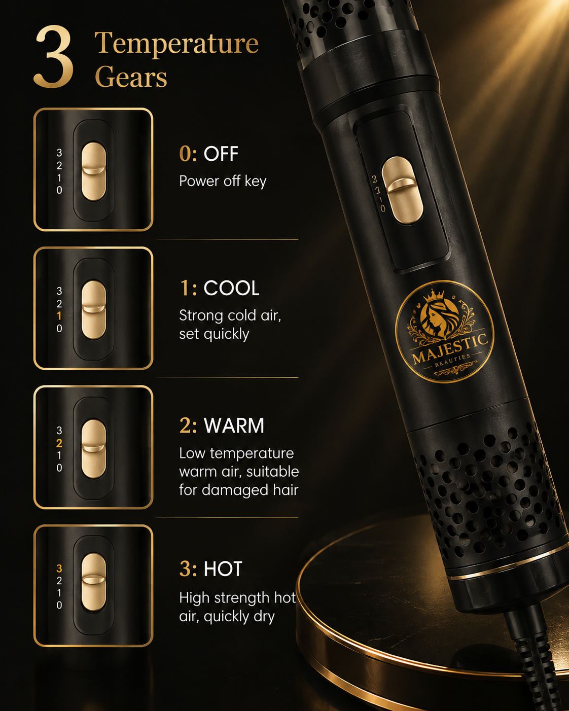 Majestic Beauties™ Salon Luxe 5-in-1 Hot Air Styler